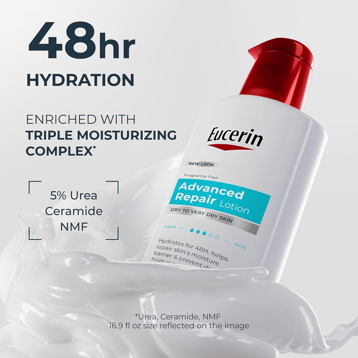 Eucerin Advanced Repair Lotion, Urea Enriched, 16.9 FL OZ