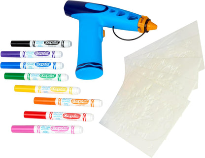 Crayola Marker Airbrush Spray Art Kit, 8 Washable Markers, 5 Stencils | Arts & Crafts Toys for Kids, Birthday, Holiday Gifts for Girls & Boys 6+, Battery-Powered Sprayer Kids Activities
