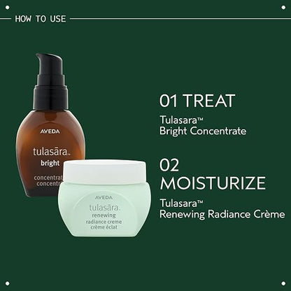 Aveda Tulasara Bright Concentrate | Brightening Serum with Licorice Root & Vitamin C | Visibly Evens Skin Tone Over time | 97% Naturally Derived*, 1 Fl Oz