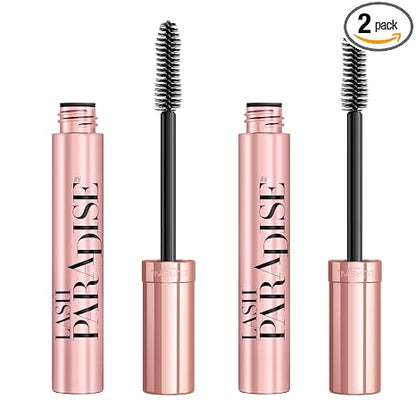 L'Oreal Paris Makeup Voluminous Lash Paradise Mascara, Voluptuous Volume, Intense Length, Feathery Soft Full Lashes, No Flaking, No Smudging, No Clumping, Black Brown, 2 Count, Packaging May Vary