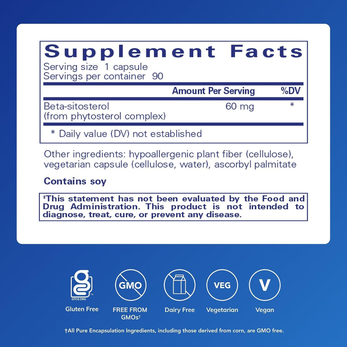 Pure Encapsulations Beta-Sitosterol, 90 Capsules