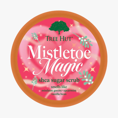 Tree Hut Mistletoe Magic Shea Sugar Scrub, Exfoliating & Hydrating Body Scrub with Shea Butter, Holiday Gift & Stocking Stuffer, 18 oz (Pack of 2)