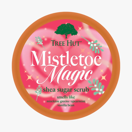 Tree Hut Mistletoe Magic Shea Sugar Scrub, Exfoliating & Hydrating Body Scrub with Shea Butter, Holiday Gift & Stocking Stuffer, 18 oz (Pack of 2)