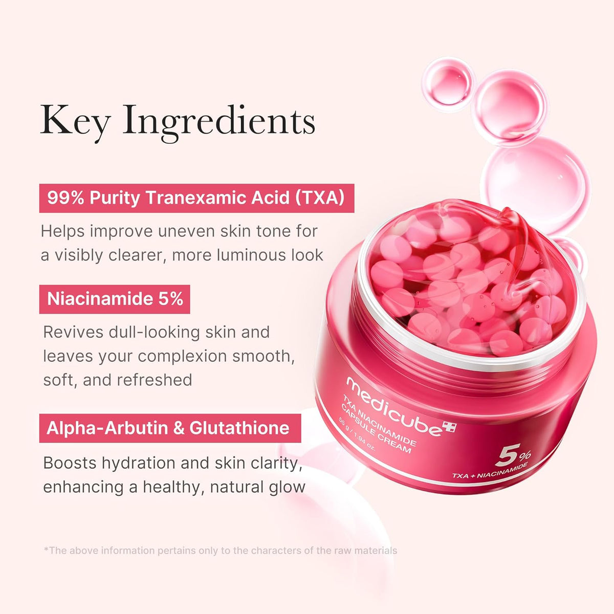 medicube Clear Glass Skin Duo: TXA+Niacinamide Capsule Cream and Zero Pore Pads 2.0 | Smoother and clearer skin with gentle toner pad and moisturizer | Korean skincare