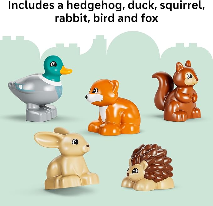 LEGO DUPLO Town Discovery Forest with Wild Animals 10480 | Preschool Building Toys for Toddlers, Ages 3+, Sturdy Build for Pretend Play, Fine Motor Skills, 131 pieces, Gift Idea