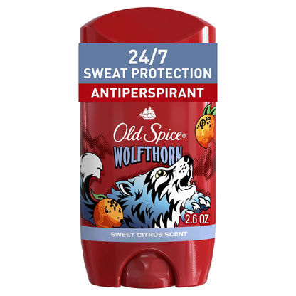 Old Spice Aluminum Free Deodorant for Men, 24/7 Odor Protection, 24/7 Freshness & Lasting Scent, Goes on Clear, Wolfthorn with Sweet Citrus Scent, 2.6 oz
