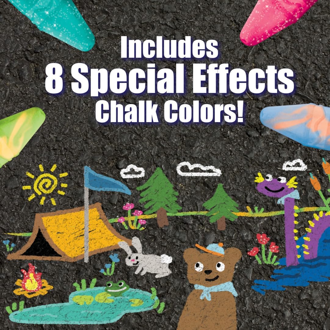 Crayola Ultimate Washable Chalk Collection (64ct), Bulk Outdoor Sidewalk Chalk for Kids, Outdoor Activities & Spring Crafts, Gifts for Kids