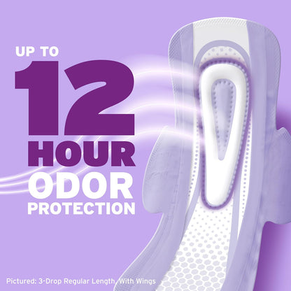 Poise Ultra Thin Incontinence & Postpartum Pads with Wings for Bladder Leaks, 3 Drop Light Absorbency, Regular Length, 132 Count (Packaging May Vary)