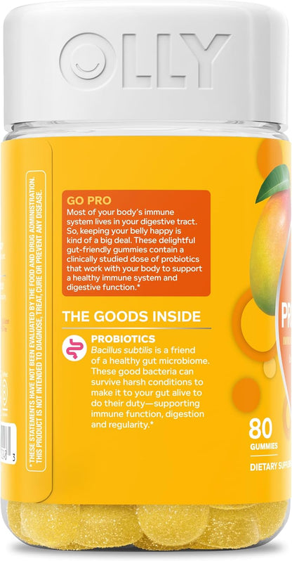 OLLY Probiotic Gummy, Immune System & Digestive Support*, Mango - 80 Count