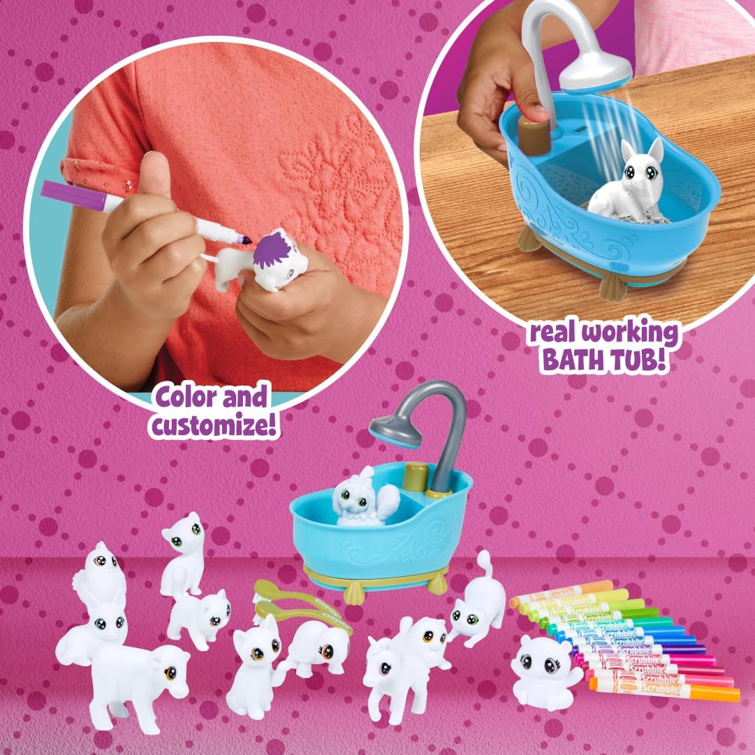Crayola Scribble Scrubbie Pets Mega Set (25+ pcs), Reusable Pet Care Toy, Toys for Girls & Boys, Gift for Kids, Ages 3, 4, 5
