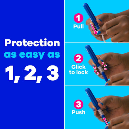 Tampax Compact Pearl Tampons Multipack, with LeakGuard Braid & Extendable Applicator, Regular/Super Absorbency, Compact Extendable Applicator, Unscented, 30 Count