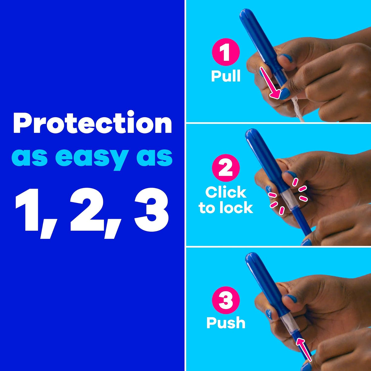 Tampax Compact Pearl Tampons for Women Multipack, with LeakGuard Braid & Extendable Applicator, Regular/Super Absorbency, Compact Extendable Applicator, Unscented, 45 Count