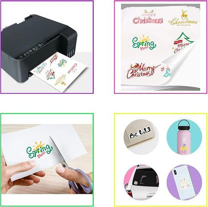 KODAK Photo Sticker Paper Glossy, 8.5”x11”, 50 Count, 120gsm