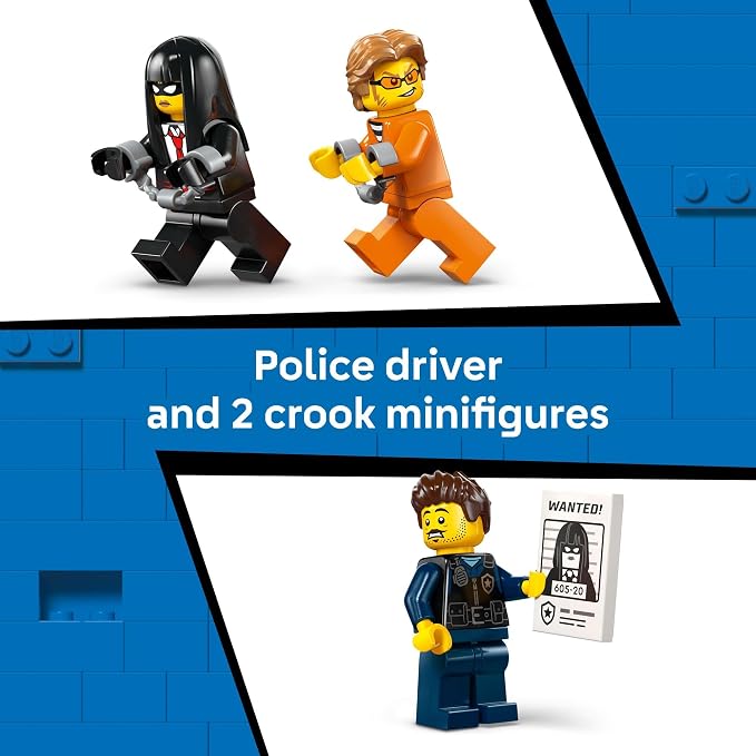 LEGO City Police Prisoner Transport Van - Police Toy for Kids, Boys & Girls Ages 6+ - Emergency Vehicle & Motorcycle Building Kit - Officer and 2 Crook Minifigures - Gift Idea for Birthdays - 60479