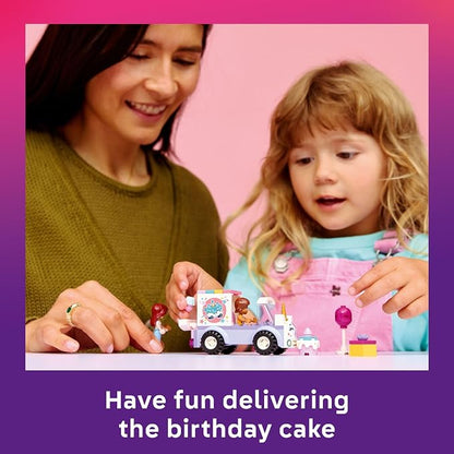 LEGO Friends Unicorn Cake Delivery Car Building Toy for Girls & Boys - Pretend Play Set for Preschool Kids, Ages 4+ - W/Paisley & Leo Minidolls & Accessories - Gift Idea for Birthdays - 42675
