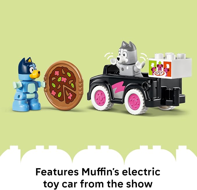 LEGO DUPLO Bluey Pizza Girls with Muffin and Bluey - Learning and Building Toy for Toddlers, Ages 2+ - Bluey Playset with 2 Toy Figures for Boys & Girls - Gift Idea for Birthdays - 10469