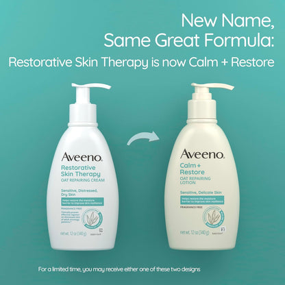 Aveeno Calm + Restore Repairing Body Lotion, Fragrance-Free, 12 oz