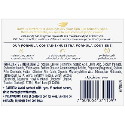 Dove Soap, Gentle Exfoliating Beauty Bar 8-Pack – 3-in-1 Moisturizing Face, Body & Hand Soap, 4.75 Oz Ea