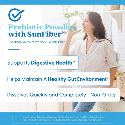 Doctor's Best Prebiotic Powder Supplement with Sunfiber Guar Fiber, 7.4 oz