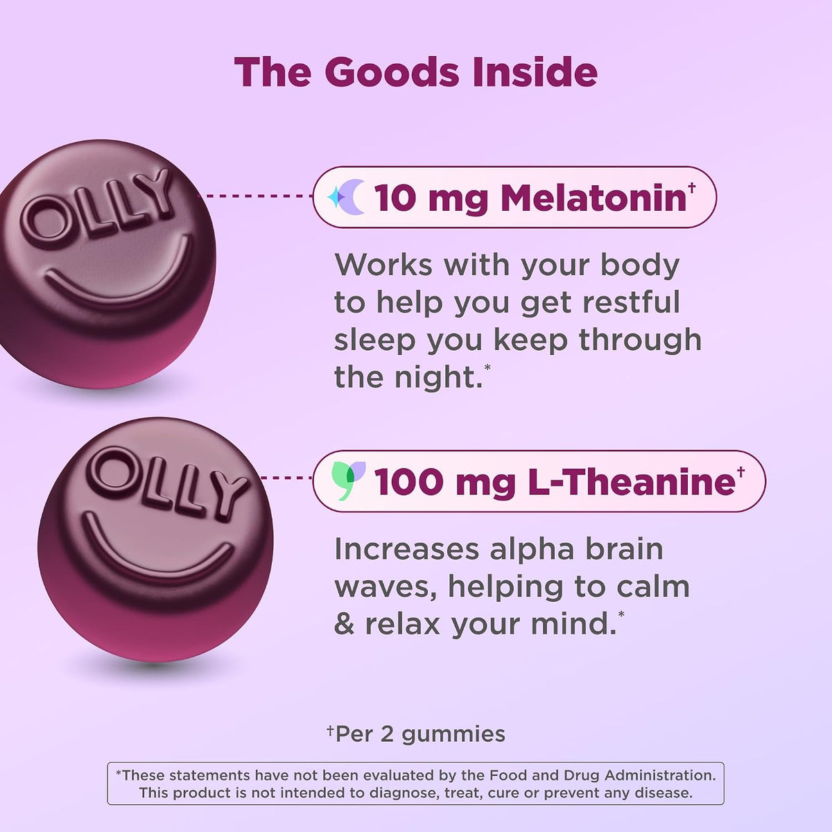 OLLY Maximum Strength Sleep Support Supplement, 10 mg Melatonin - 50 Count