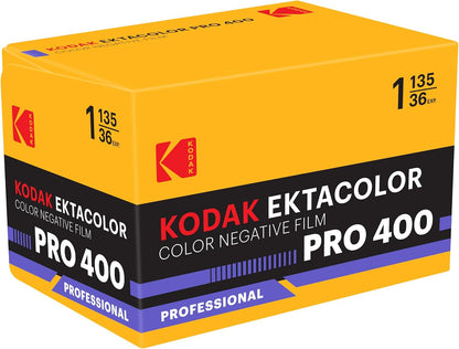 Kodak Ektacolor PRO 400 Color Negative Film | 35mm Roll Film (36 Exposures) 5 Rolls + Cloth