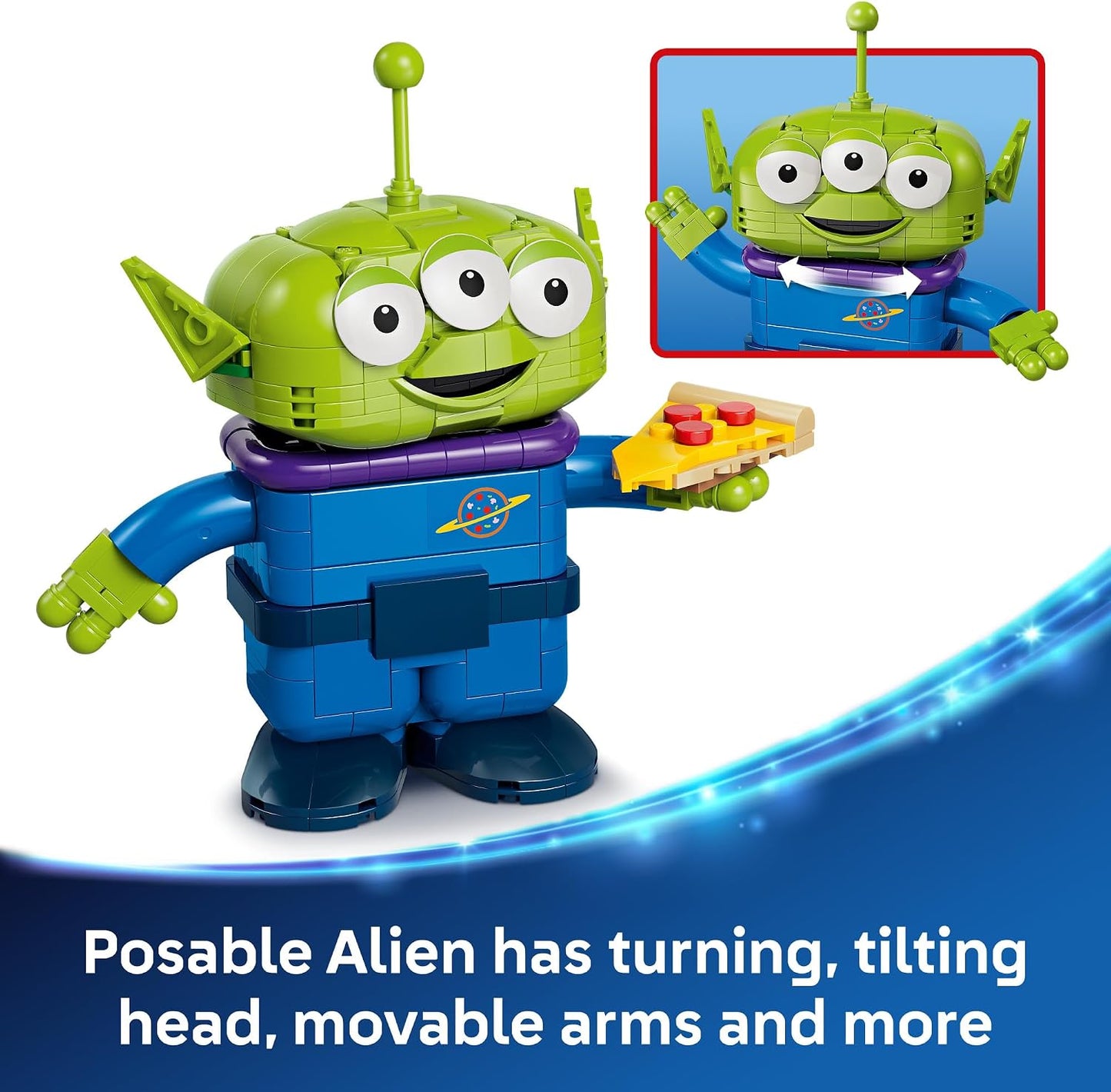 LEGO Disney and Pixar Toy Story Alien with Pizza Planet Rocket Ride - Building Toy for Girls & Boys, Ages 9+ - Disney Gift Idea - Kids Bedroom Decor - 43307