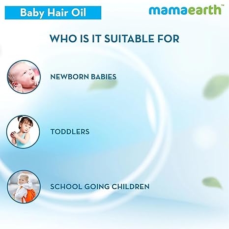 Mamaearth Baby Hair Oil with Almond & Avocado Oil, 100ml | Baby hair oil formulated with almond and avocado oils.