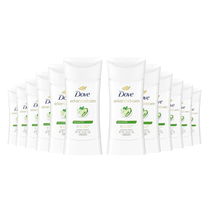 Dove Advanced Care Anti Deo Stick Cool Essentials Pack of 12 for helping your skin barrier repair after shaving 72 h odor control and all-day sweat protection with Pro Ceramide Technology 2.6 oz
