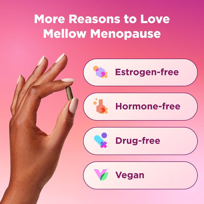 OLLY Mellow Menopause Supplements, Supports 11 Symptoms* - 30 Count