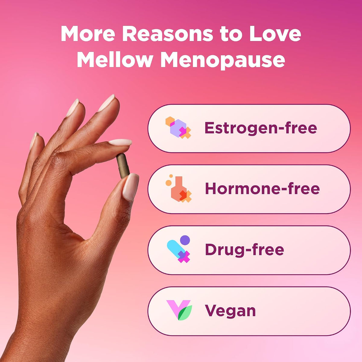 OLLY Mellow Menopause Supplements for Women, Supports Hot Flashes, Vaginal Dryness & Occasional Mood Swings,* Estro-G100, GABA, Vegan Capsules, 1 Month Supply - 30 Count (Pack of 2)