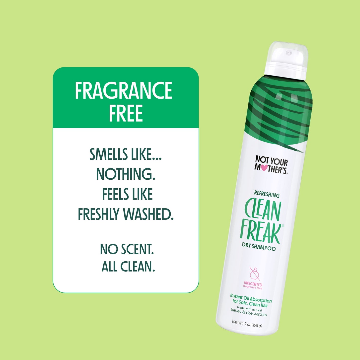 Not Your Mother's Clean Freak Unscented Dry Shampoo with Instant Oil Absorption, 7 oz