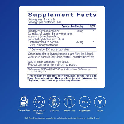 Pure Encapsulations DIMPRO 100 - Diindolylmethane Supplement, 120 Capsules
