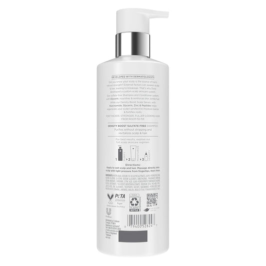 Dove Derma Scalp Density Boost Shampoo 1 ct With Glycerin, Sulfates And Zinc + Peptides For Hair Loss And Breakage 16 oz
