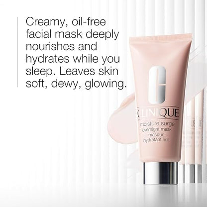 Clinique Hydration Heroes Gift Set | Moisture Surge 100H Moisturizer | Moisture Surge Overnight Mask | Lip Treatment | Hydrating + Glow | Includes 3 Travel Size Pieces