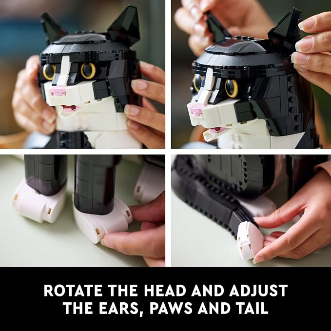 LEGO Ideas Tuxedo Cat - Building Sets for Adults, Ages 18+ - DIY Crafts Kit for Home Decor, Living Room or Bedroom - Gift for Animal Lovers - 21349