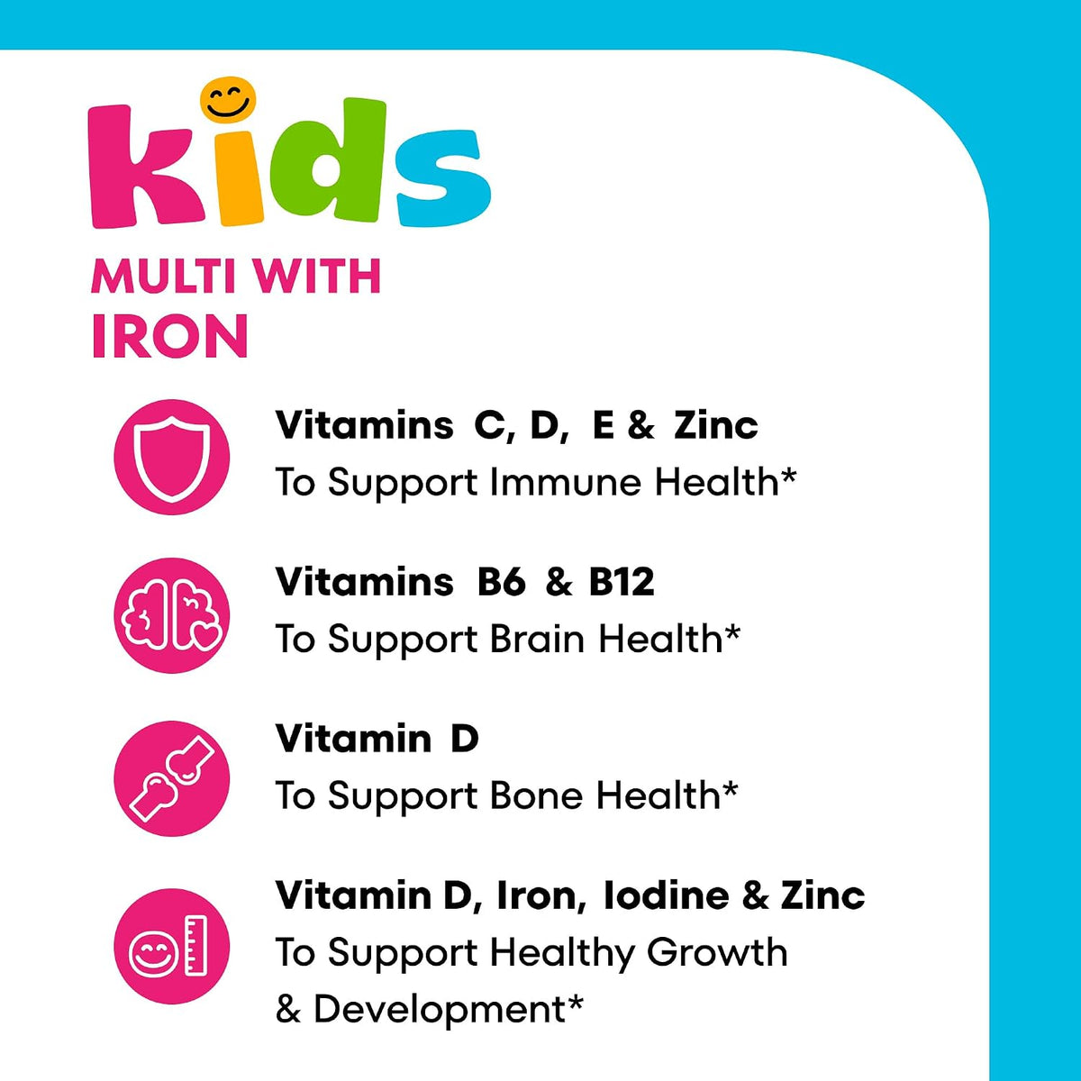 One A Day Kids Multivitamin with Iron Gummy, Vitamin D, Vitamin C, E, Zinc for Immune Support, Gummy Vitamins, Kids Multivitamin Gummies with Iron, Cherry Flavor, 60 Count (Packaging May Vary)