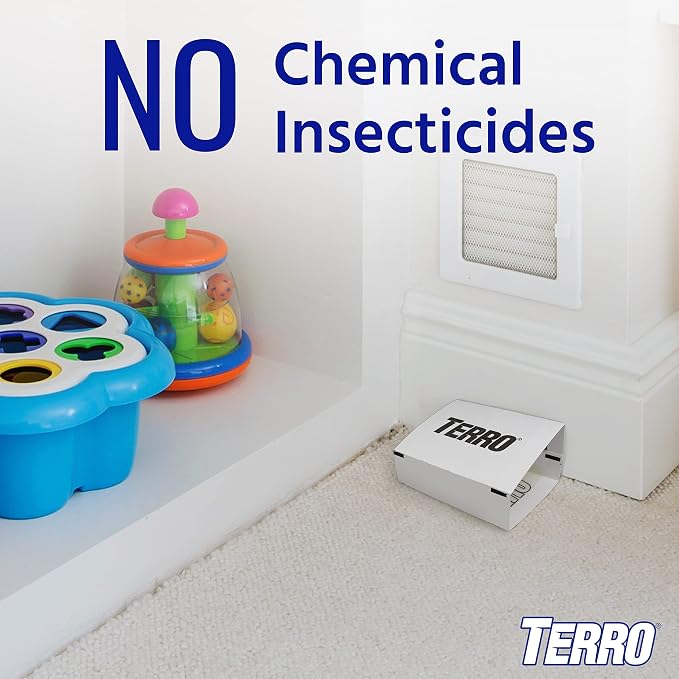 TERRO Spider & Insect Trap T3206 Sticky Glue Traps for Roaches, Spiders, Ants, Cockroaches, Crickets - Indoor Bug Catcher Pest Control Traps, 4.25 in in (Pack of 120)