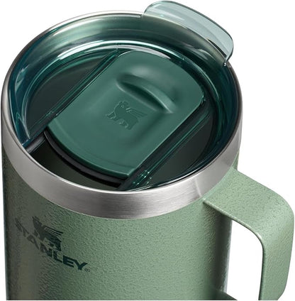 STANLEY Everyday Camp Mug 24oz | Drink Through Lid | Cup for Coffee, Tea and Drinks | Insulated Stainless Steel Coffee Mug | BPA-Free | Hammertone Green