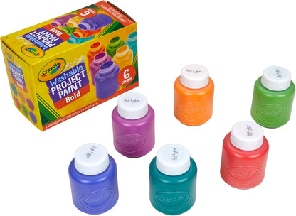 Crayola Washable Kids Paint (6ct), School Supplies, Painting Set for Kids, Spring Crafts, Art Teacher Gifts for Toddlers, Ages 3+