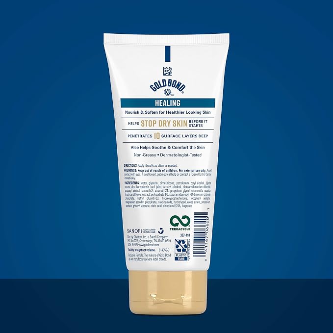 Gold Bond Healing Hydrating Lotion, 14 oz., With Aloe, Moisturizes, Immediate 24-Hour Hydration & Healing Skin Therapy Lotion with aloe 5.5 oz., Non-Greasy & Hypoallergenic