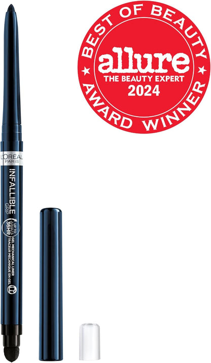 L'Oreal Paris Infallible Grip Mechanical Gel Eyeliner Pencil, Smudge-Resistant, Waterproof Eye Makeup with Up to 36HR Wear, Blue Jersey, 0.01 Oz
