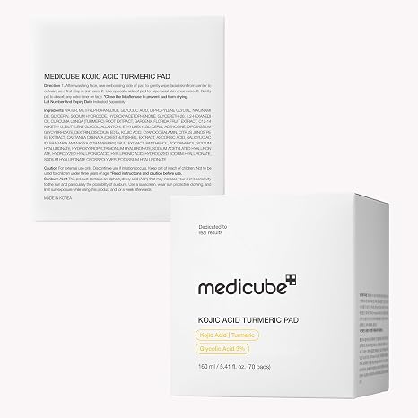 medicube Toner Pads Kojic Acid Turmeric Clarifying Pad for Troubled Skin