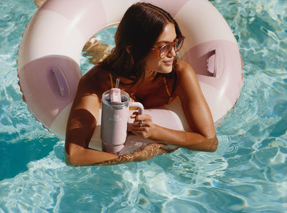 STANLEY Quencher H2.0 Flow State Tumbler, 30 oz, Peach Whip Gloss