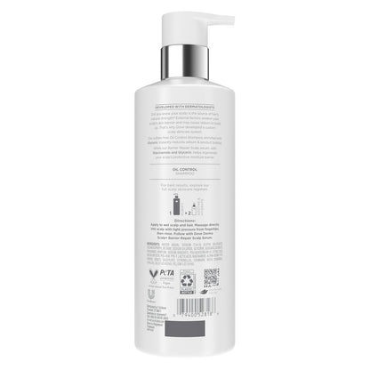 Dove Derma Scalp Oil Control Shampoo 1 ct with Glycerin, Sulfates and Niacinamide for Removing Scalp Product Buildup 16 Fl oz