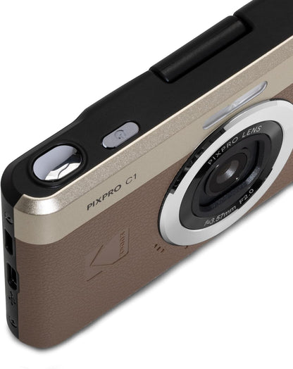 Kodak PIXPRO C1 Digital Camera, 13MP Compact Point & Shoot (Brown)