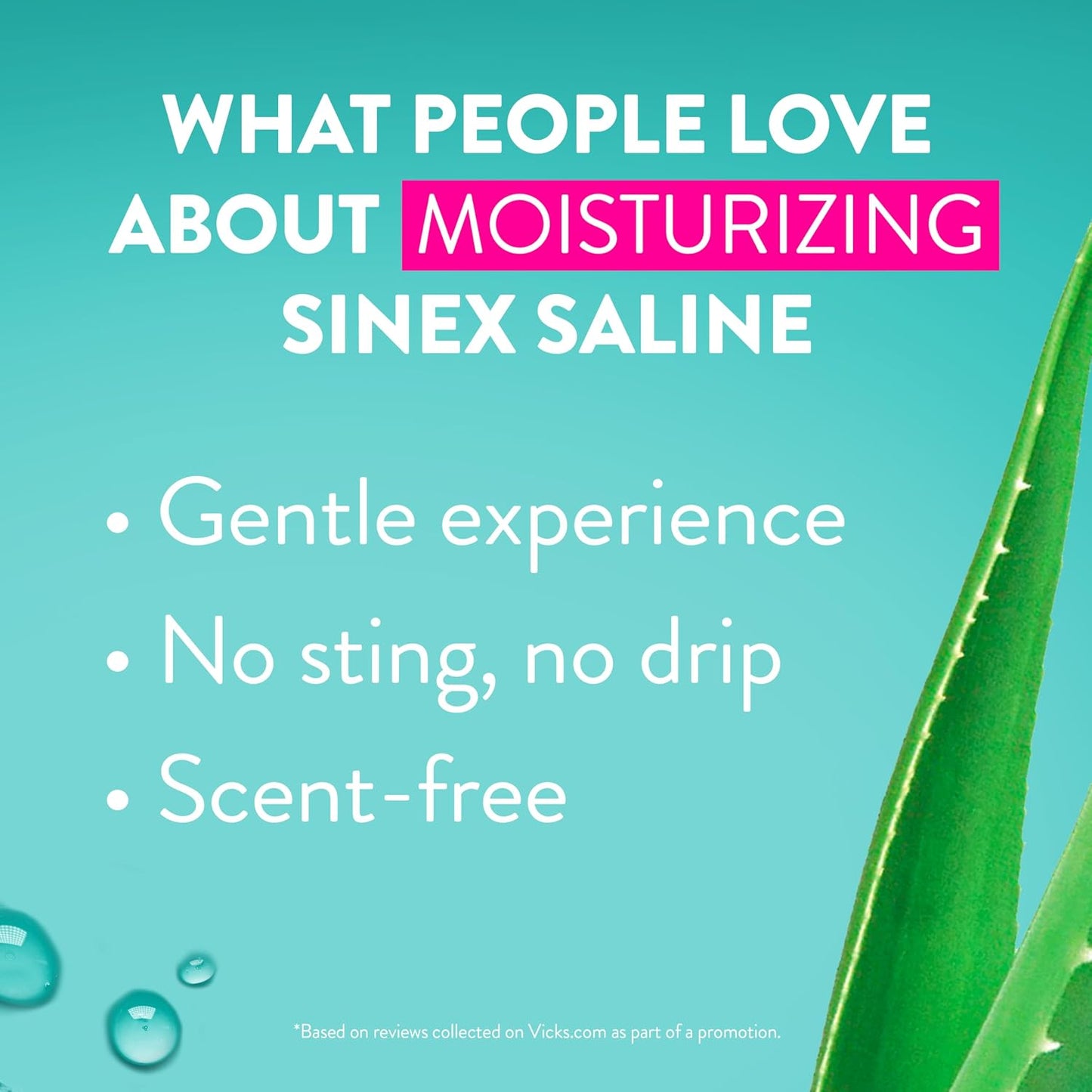 Vicks Sinex Saline Moisturizing Nasal Spray, with Aloe, Drug Free Ultra Fine Mist, Clear Everyday Sinus Congestion Fast, Clear Mucus from a Cold or Allergy, 5 OZ x 2