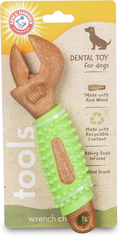 Arm & Hammer Chew Tools Compressed Wood Wrench Dog Chew Toy, 8 In