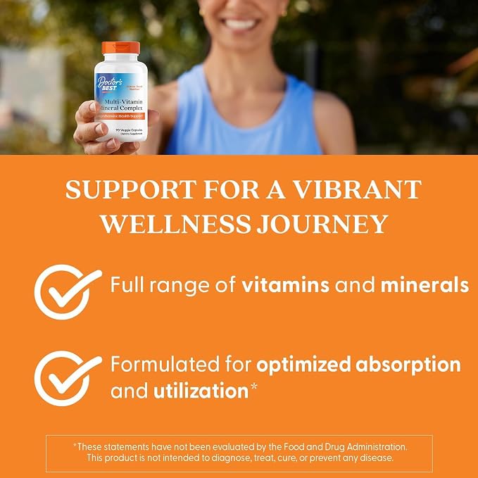 Doctor's Best Multivitamin Mineral Complex, Non-GMO, 90 Veg Capsules