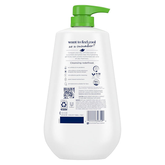 Dove 24hr Lotion Body Wash Refresh Cucumber & Green Tea, 30.6 oz | Hydrating body wash with MicroMoisture and a refreshing spa-inspired scent