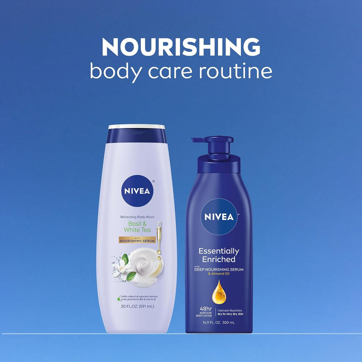 NIVEA Refreshing White Peach and Jasmine Body Wash, Multipack, 3 x 20 FL OZ